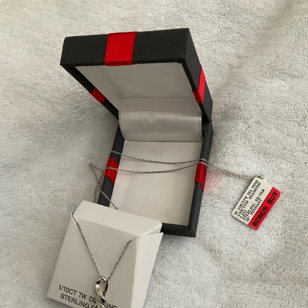 NWT 1/10CT TW DIAMOND STERLING SILVER - Picture 7 of 10